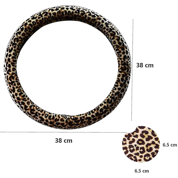 Rattskinnsmönstrad rattöverdrag för kvinnor, leopardrattöverdrag, leopardbiltillbehör Beige-