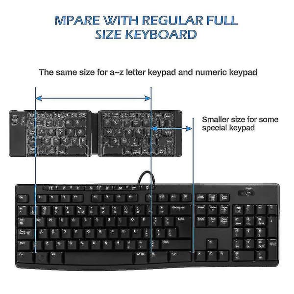 Bluetooth-tastatur, kompakt USB-oppladbart, mini bærbart trådløst #yg
