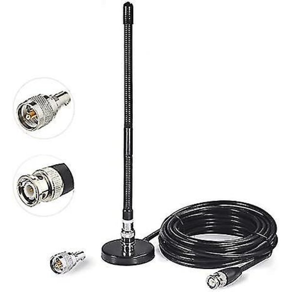 Cb Antenn 27mhz Cb Antenn Soft Whip Magnetfu Bnc Pl259 Connector Antenn kompatibel med Cobra Midland Uniden Maxon President Portable Ha - Jxlgv