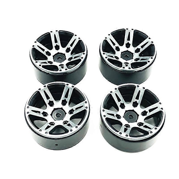 4 kpl Rc Rock Crawler -vanne 1,9 tuuman Beadlock 1/10 Axial Scx10 90046 Cc01 D90 D110 Tf2 -4 (musta)