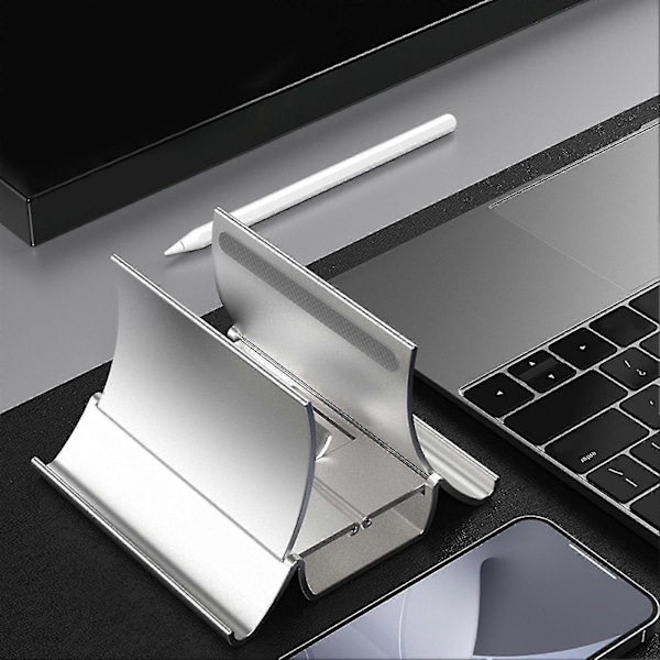 Bedste Automatisk Justerbar Skridsikker Silikon Laptop Vertikal Stativ Gravity Selvlåsende Opbevaring Desktop Computer Dock Til Ipad
