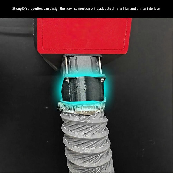 3D Printer Udstødningsventilator Slange Krypteret Folie Ventilationsrør Skalerbart Røgrør til Voron 2.4 R2 Trident, med VENTILATOR
