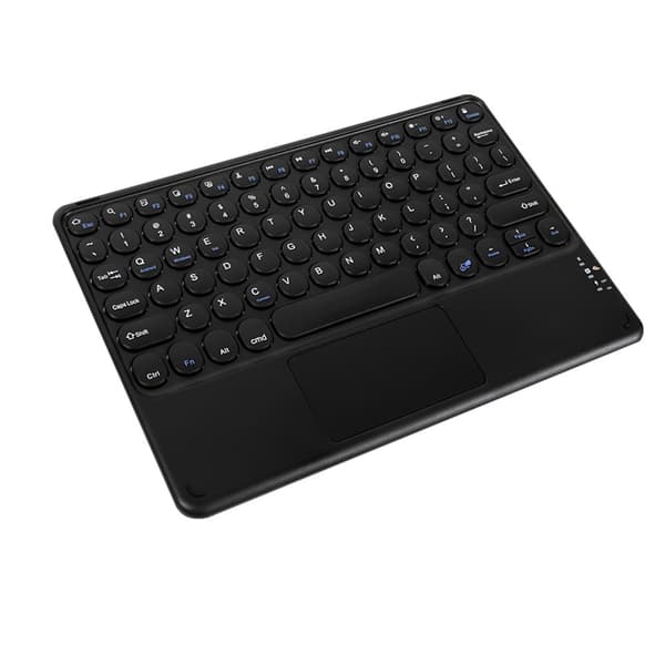 Bluetooth-tastatur med runde taster og touchpad - Kompatibel med iPad, tablets og smartphones Sort