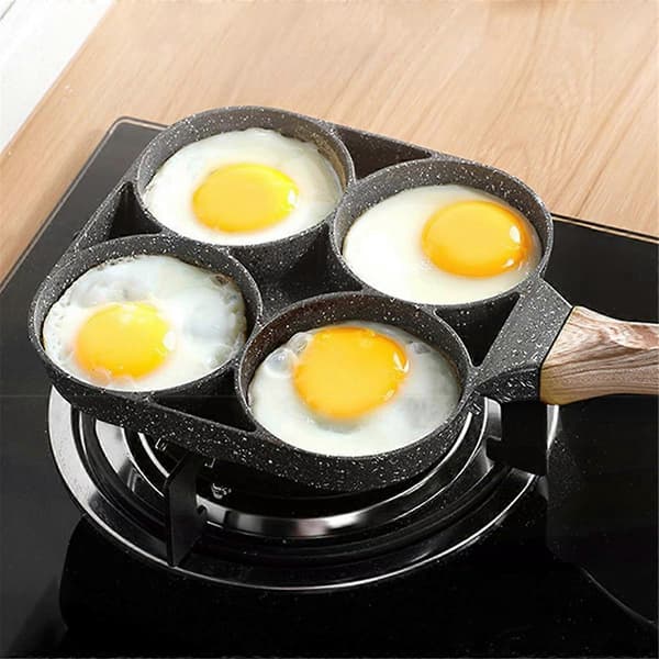 4-hulls stekepanne tykk non-stick egg pannekake stekepanne