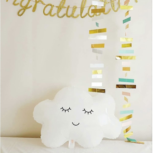 White Cloud Ballonger Skyformet Folie Mylar Ballonger For Temafest Bursdagsdekorasjonsutstyr, 5 stk