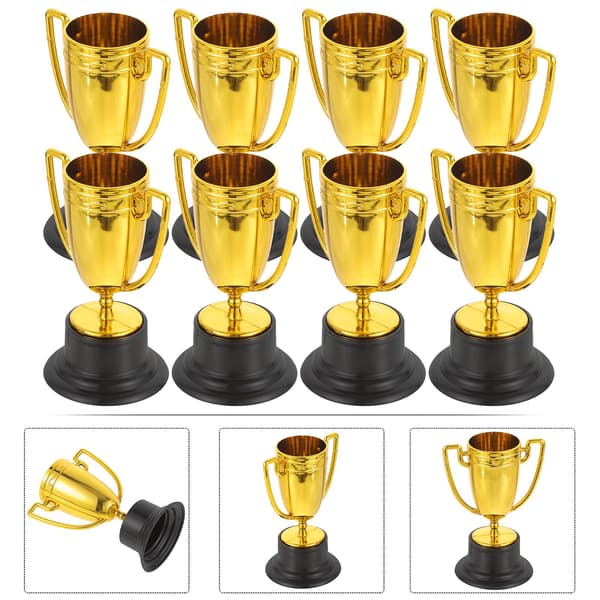 8 stk Mini Priser Troféer Pris Trofé Kopper Gull Troféer Barn Skole Belønninger Gull