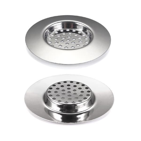 Golvbrunnssil i rostfritt stål, diskbänkshårfångare (4-pack) Modell 1