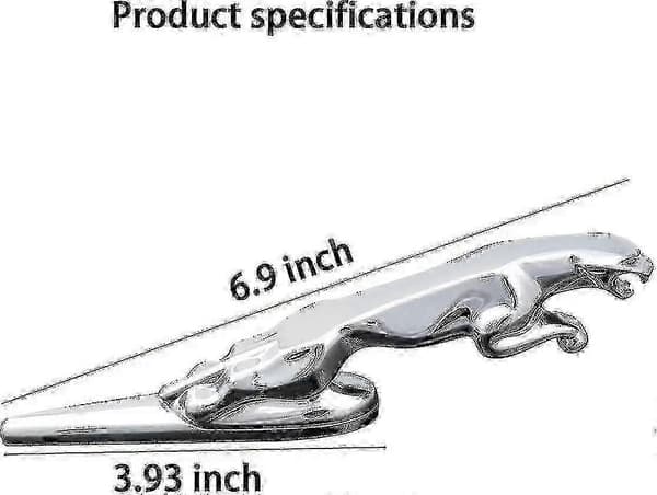 3D Emblem til Jaguar - Bilforside, Hættepynt, Krom Eagle Badge, Biltilbehør