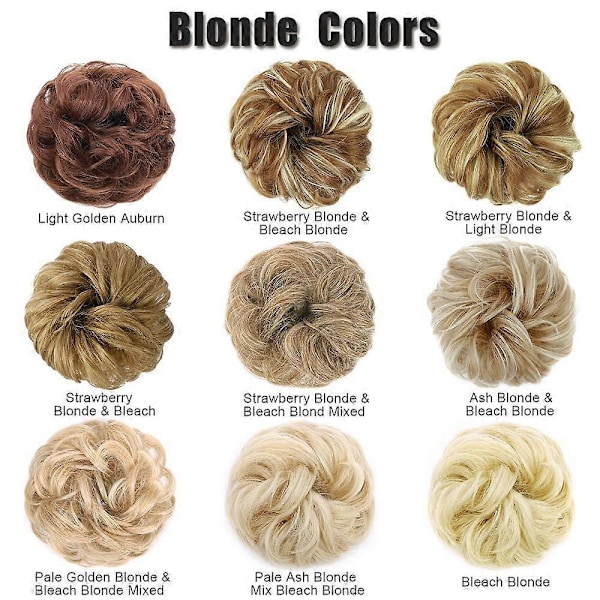 1 st Rufsigt Hårknut Hår Scrunchies Förlängning Lockigt Vågigt Rufsigt Syntetiskt Chignon för kvinnor Uppsatt Hårdel