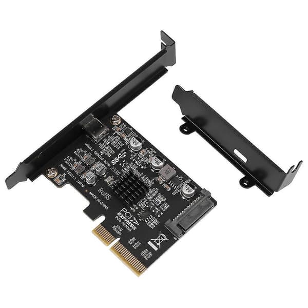 USB PCIE-kort Typ C PCI-Express 4X till USB 3.2 Gen 2X2 (20Gbps) ASM3242 Chipset för 8/10/Linux