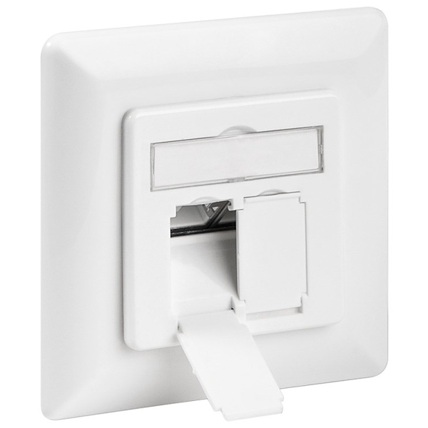 CAT 6A Flush-mounted Network Socket, Signal White RAL 9003