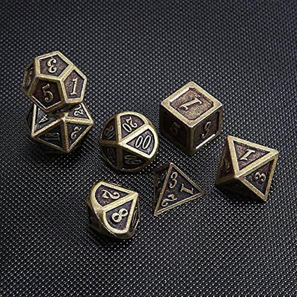 DND Terninger Sæt Metal Terninger Sæt Metal Polyhedriske Terninger Sæt Drager Metal Terninger til Spil Rollespil Tabl