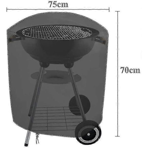 Grillöverdrag Vattentätt Grillöverdrag Kettle Grill Skyddande Överdrag Huva Grillöverdrag Presenning (71 * 68cm)