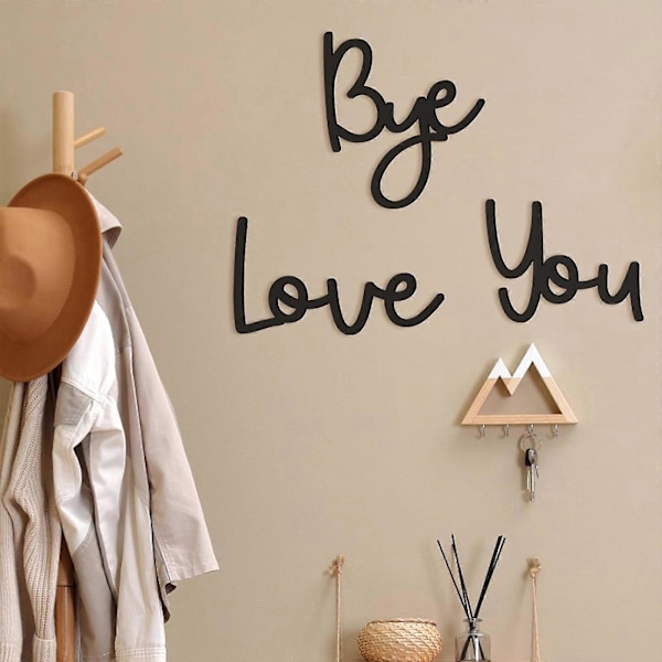 Veggdekor "Love You Bye" Skilt, Henger for Gang, Passer for Familiens Varme