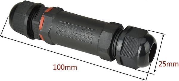 Ledningsforbinder 2-pak Vandtæt Ip68 Samledåse Samlemuffe Til 1-13mm Kabeldiameter Sort