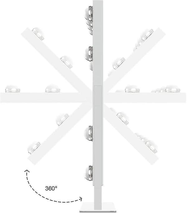 Hollywood Spejl med 12 LED-lamper, 3 Farveindstillinger (kun lamper)