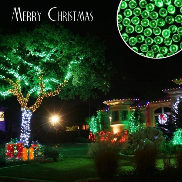 Solar Christmas Light 72,1 ft 200 LED 8 Patterns Solar String Light Waterproof Solar Fairy Light Garden Green-jbk
