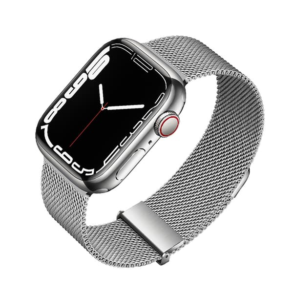 Grafiitinharmaa Milanese Loop -ranneke Apple Watchille, hopea L