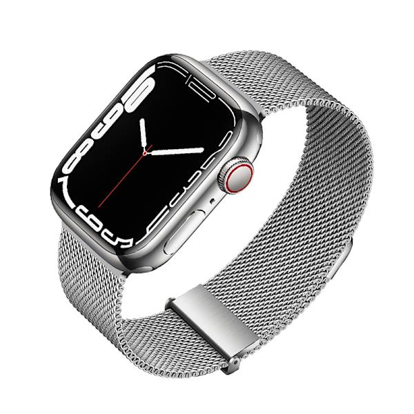 Grafitgrå Milanese Loop-rem til Apple Watch Sølv L