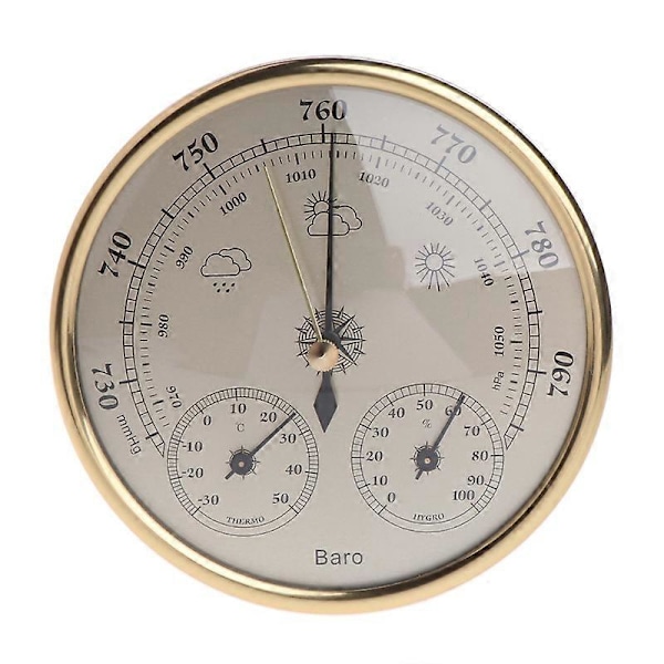 3-i-1 Väggmonterad Hushållsbarometer Termometer Hygrometer Väderstation Hängande Tryck hPa Mätare Luft Väderinstrument