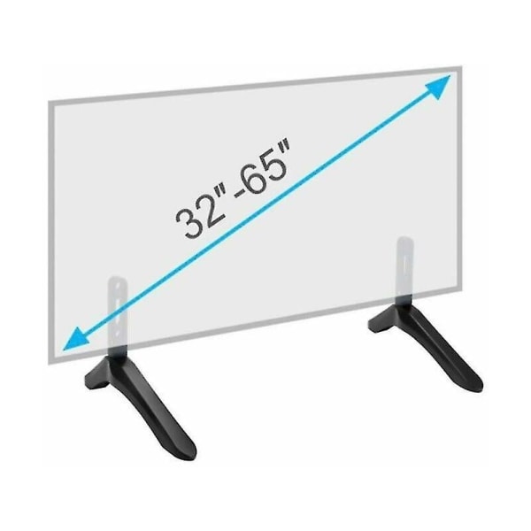 Universal TV-standerholder til 32-65 tommer Samsung Vizio Sony LCD TV Ikke til LG TV Sort TV-stander Bordstander Pakke med 2