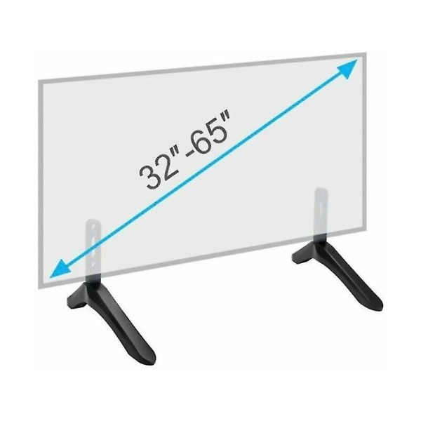 Universal TV-stativholder for 32-65 tommer Samsung Vizio Sony LCD-TV Ikke for LG TV Svart TV-stativ Bordstativ Pakke med 2