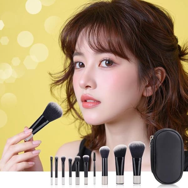 Make-up børstesæt - Mini børstesæt - Make-up børster - 10-delt make-up børstesæt - In
