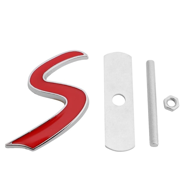 3D Metall S Frontgrill Badge Emblem Dekal för Mini Cooper R50 R52 R53 R56 R
