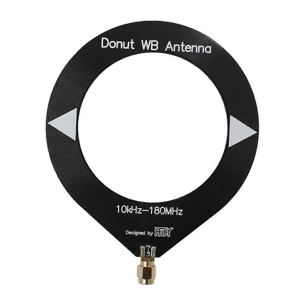 Donut Bredbåndsantenne Mini Loop Antenne 10kHz-180MHz Kortbølgeantenne med Lav Impedans Konverter