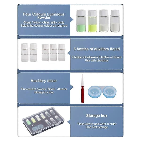 Ur Luminous Fluorescerende Pulver, Let Blandbart Luminous Pulver Kit til Urmagere til Urvisere