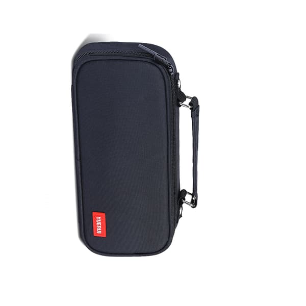 Canvas Pencil Case with Large Capacity and Simple Zipper Black