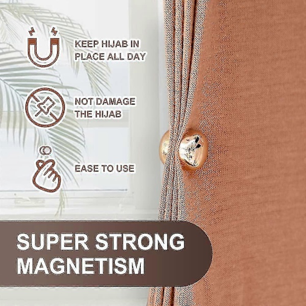 8 st Hijab Magnetiska Nål, Inga-Haken Multi-Användning Hijab Magneter, Multi-Användning Sjal Hijab Magneter För Kvinnor Muslim