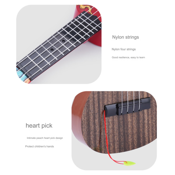 Ukulele leksak barn simulering gitarr kan spille oplysning pædagogisk musikinstrument musik leksak orange color