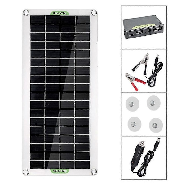 30W Polykristallin Solpanel Flexibel Solpanel För Camping Bil Resor Utomhus Nödkraft A