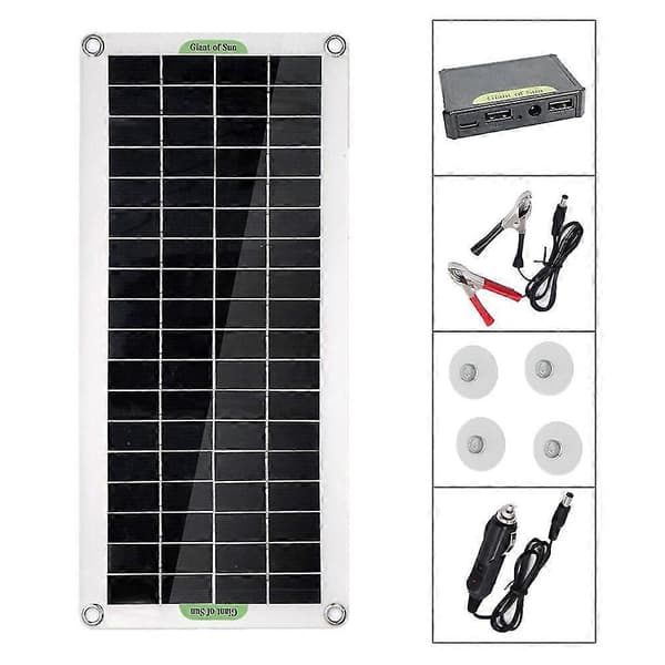 30W Polykrystallinsk Solcellepanel Fleksibelt Solcellepanel For Camping Bilreise Utendørs Nødstrøm A