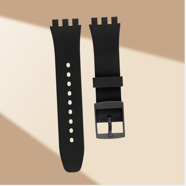 Premium silikone Swatch urrem udskiftning sort 19 mm