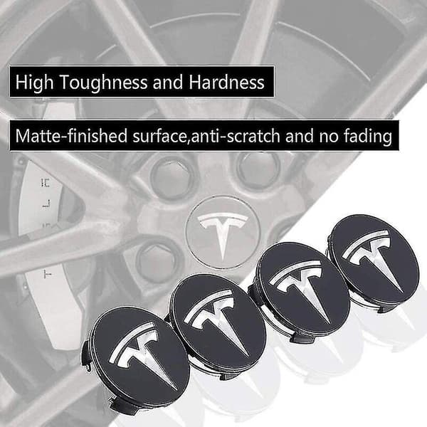 Hjulkapselset för Tesla - Center Hub Cap Set, Hjulmutteröverdrag, Centermodifiering, Huböverdrag för Model Y, Model 3, Model S, Model X