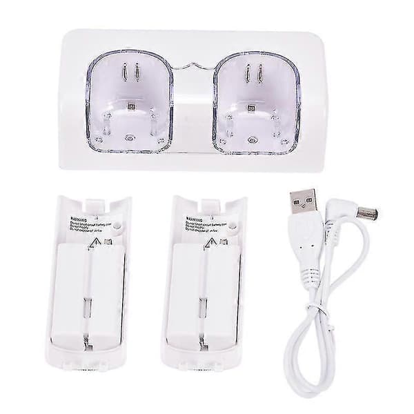 Genopladelige batteripakker og dobbeltoplader-dock til Wii Remote - Ny