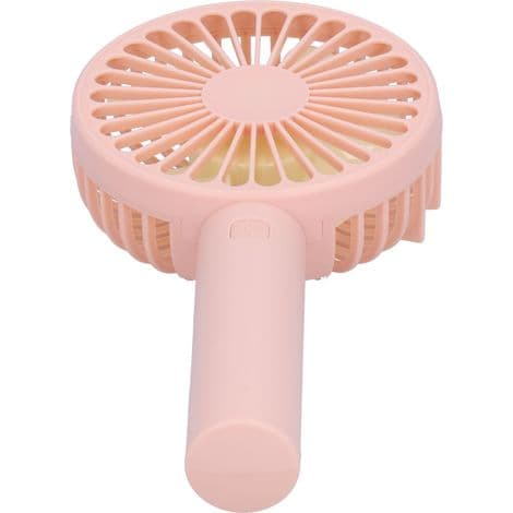 Genopladelig USB Bærbar Ventilator med 4 Blade, 3 Hastigheder og Stativ - Pink - Forfriskende