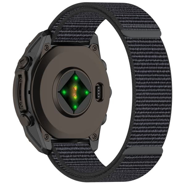 Garmin-nailonranneke tarranauhalla - 26MM Musta Harmaa