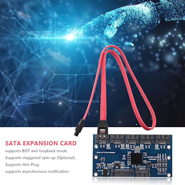 Ohjain kortti emolevy Sata laajennuskortti 1 5 porttia Sata3.0 6Gbps kerroin Sata portti nousu