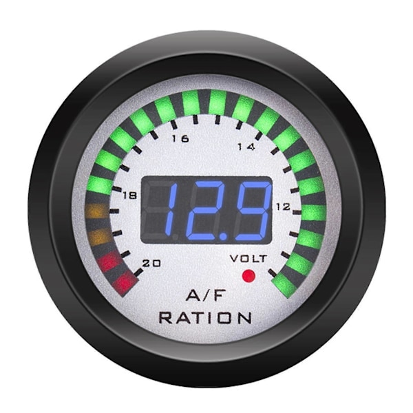 2-i-1 Luft/Bränslemätare Voltmeter 12V 52mm Digital Bil AFR Voltmätare Indikator Spänningsmätare Med O2