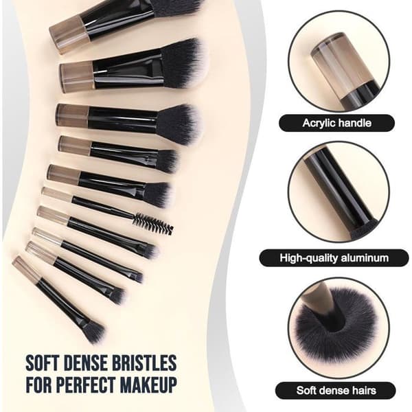 Make-up børstesæt - Mini børstesæt - Make-up børster - 10-delt make-up børstesæt - In