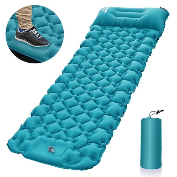 self-inflating sleeping pad air mattress with pillow foot pump