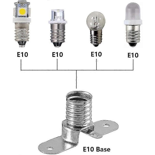 10 stk. E10 LED-pærer Lamper Sokkel Base Skrue Montering Pæreholdere Til Hjemmeeksperiment Kredsløb Elektrisk Testtilbehør