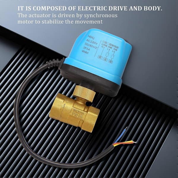 2-Vägs Zonventil Tvåvägsventil Motor Kulventil Elektrisk Ventil Reverserande Kulventil 220V D