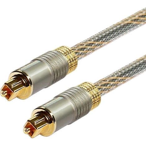 Fiberoptisk kabel för soundbars, hemmabiosystem, TV-apparater och spelare - Längd 2 meter