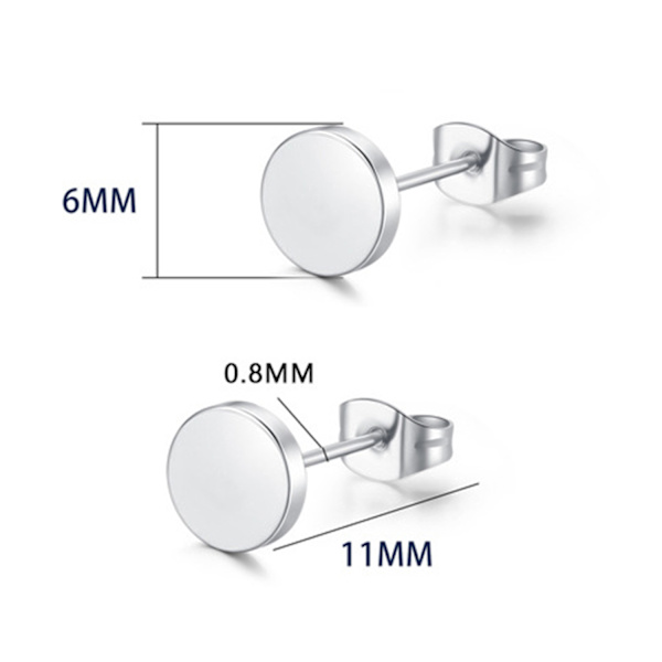Classic Round Earrings 1 Pair Silver