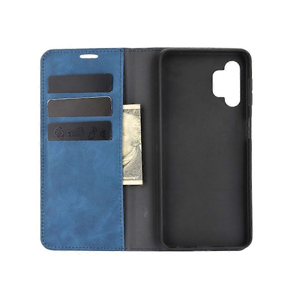 Skin-Touch Auto-absorberende Læder Cover med Wallet Stand til Samsung Galaxy A32 5G/M32 5G Case