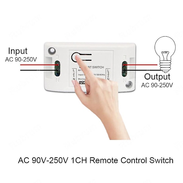 Smart Hjem Trådløs Lysbryter RF 433 MHz Fjernkontroll AC 110V 220V Mottaker Trykknapp Soverom Taklampe Bryter